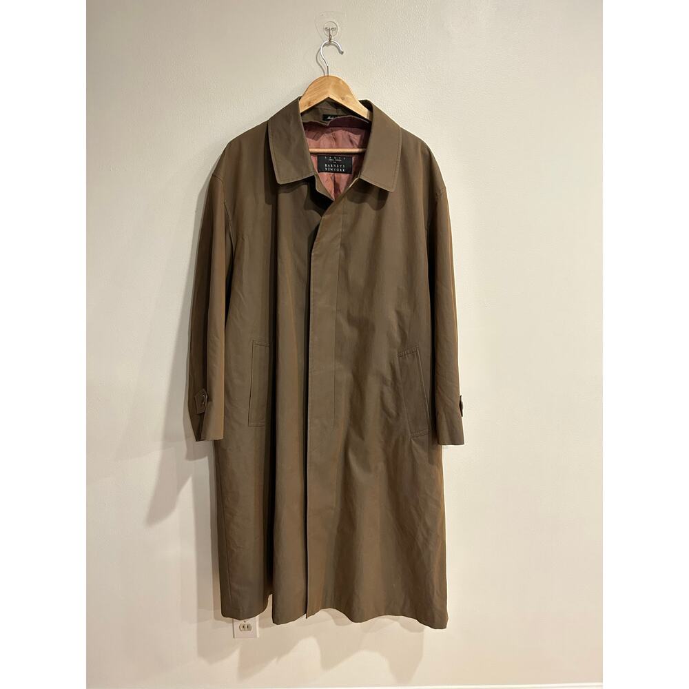 Vintage Barney's New York Brown oversized belted trench coat mens sz 40 S